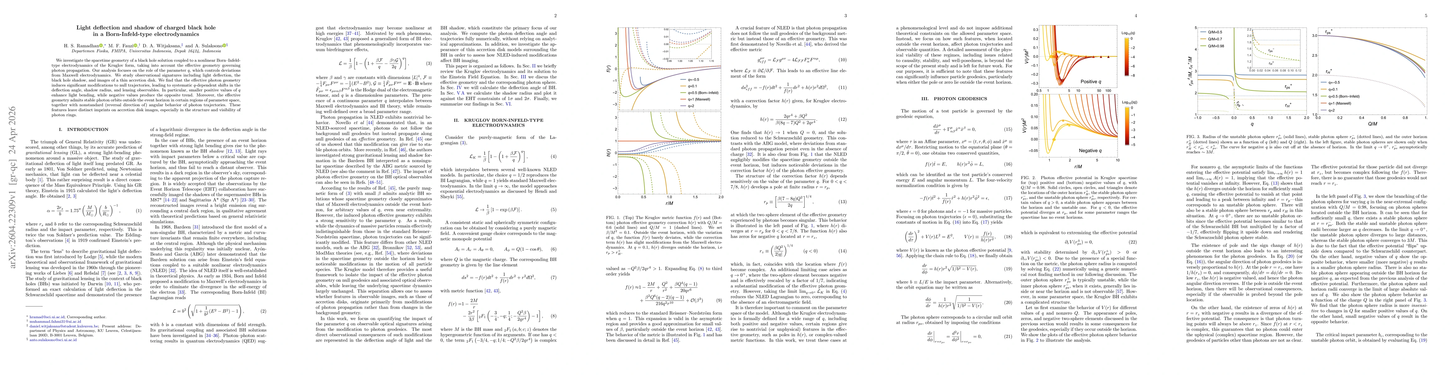 Thumbnail for Light deflection and shadow of charged black hole in a Born-Infeld-type electrodynamics