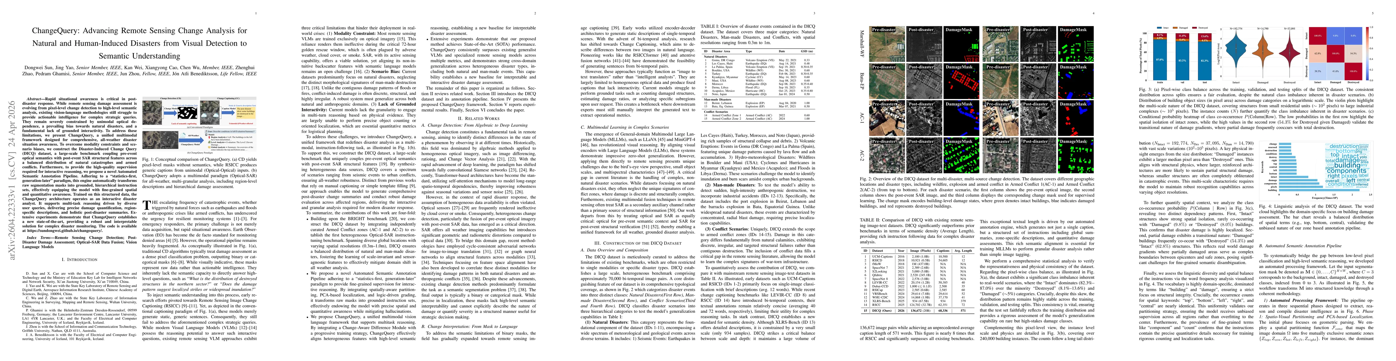 Thumbnail for ChangeQuery: Advancing Remote Sensing Change Analysis for Natural and Human-Induced Disasters from Visual Detection to Semantic Understanding