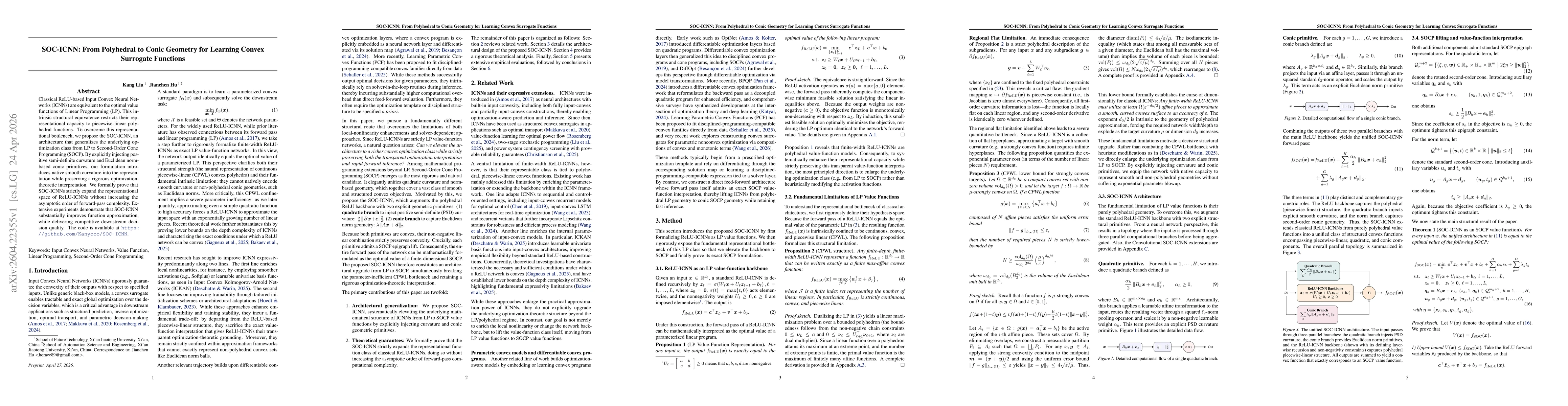 Thumbnail for SOC-ICNN: From Polyhedral to Conic Geometry for Learning Convex Surrogate Functions