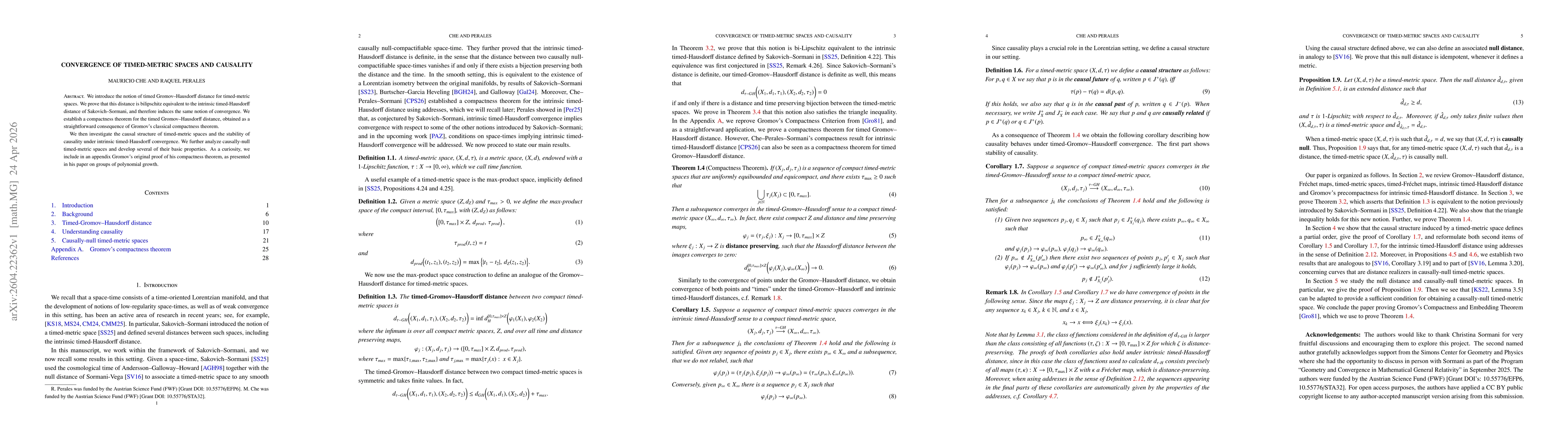Thumbnail for Convergence of Timed-Metric Spaces and Causality