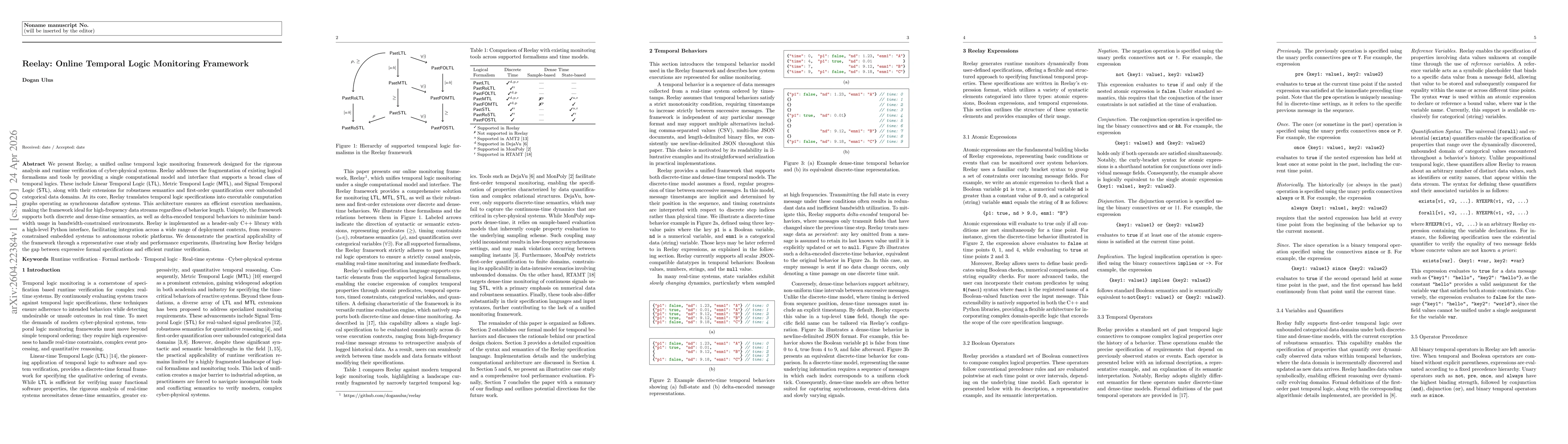 Thumbnail for Reelay: Online Temporal Logic Monitoring Framework