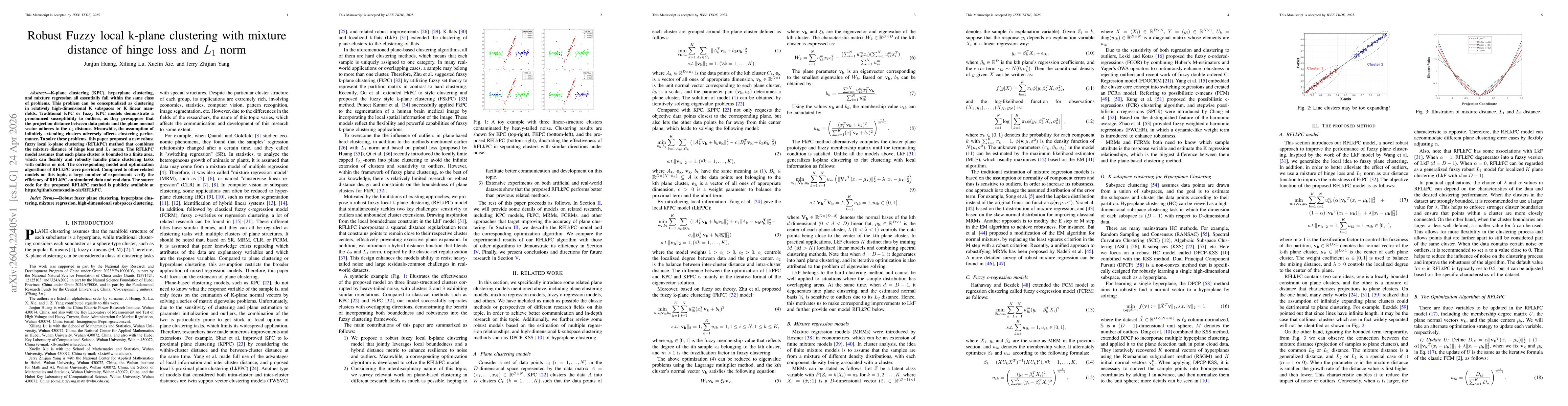 Thumbnail for Robust Fuzzy local k-plane clustering with mixture distance of hinge loss and L1 norm