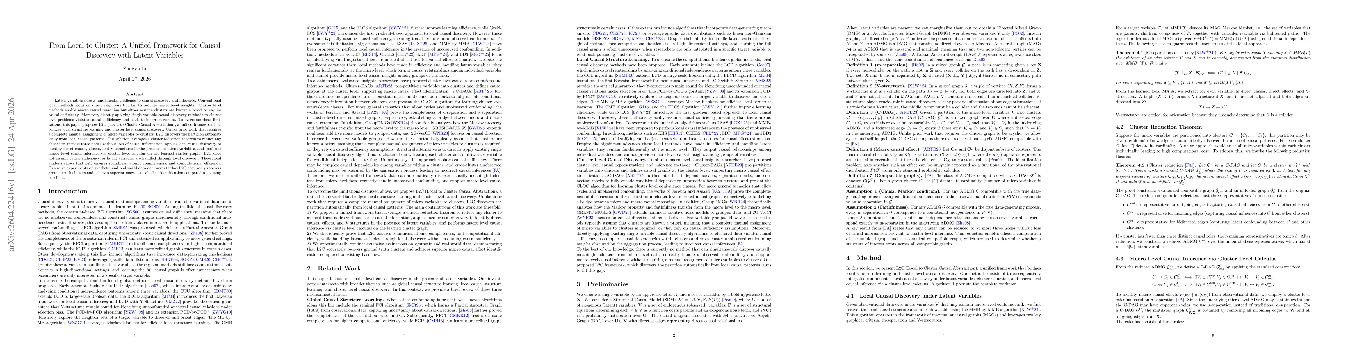 Thumbnail for From Local to Cluster: A Unified Framework for Causal Discovery with Latent Variables