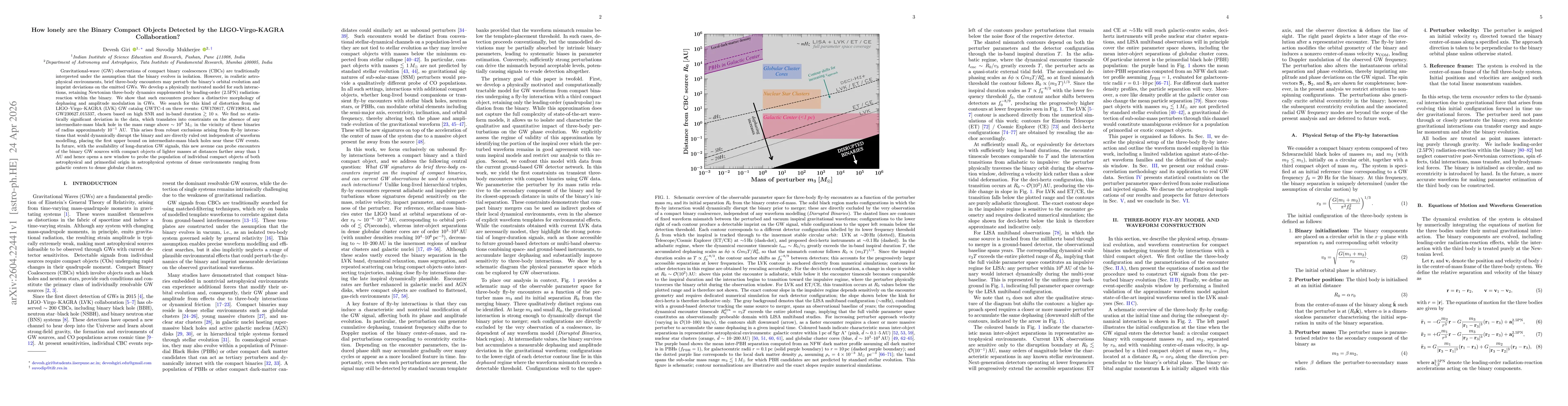 Thumbnail for How lonely are the Binary Compact Objects Detected by the LIGO-Virgo-KAGRA Collaboration?