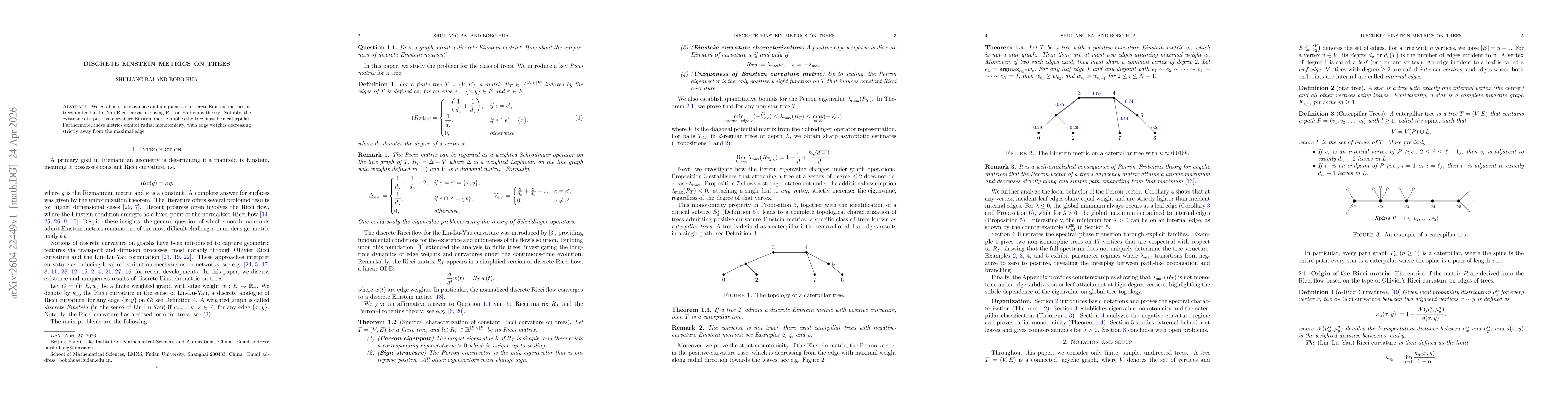 Thumbnail for Discrete Einstein metrics on trees