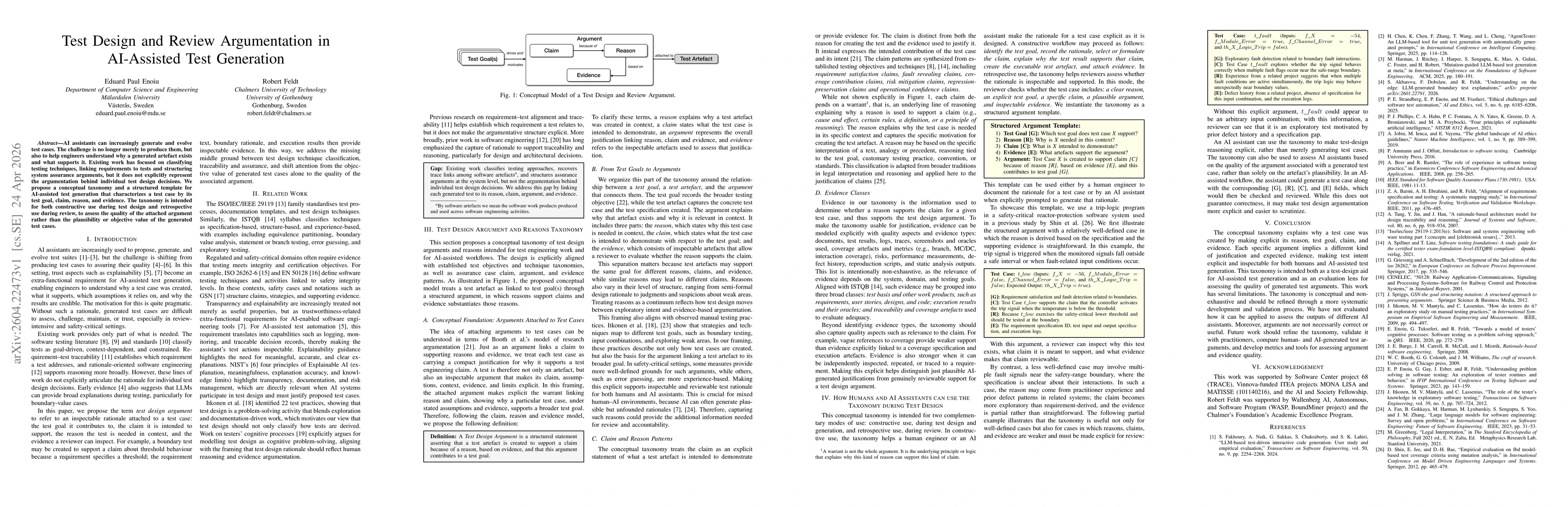 Thumbnail for Test Design and Review Argumentation in AI-Assisted Test Generation