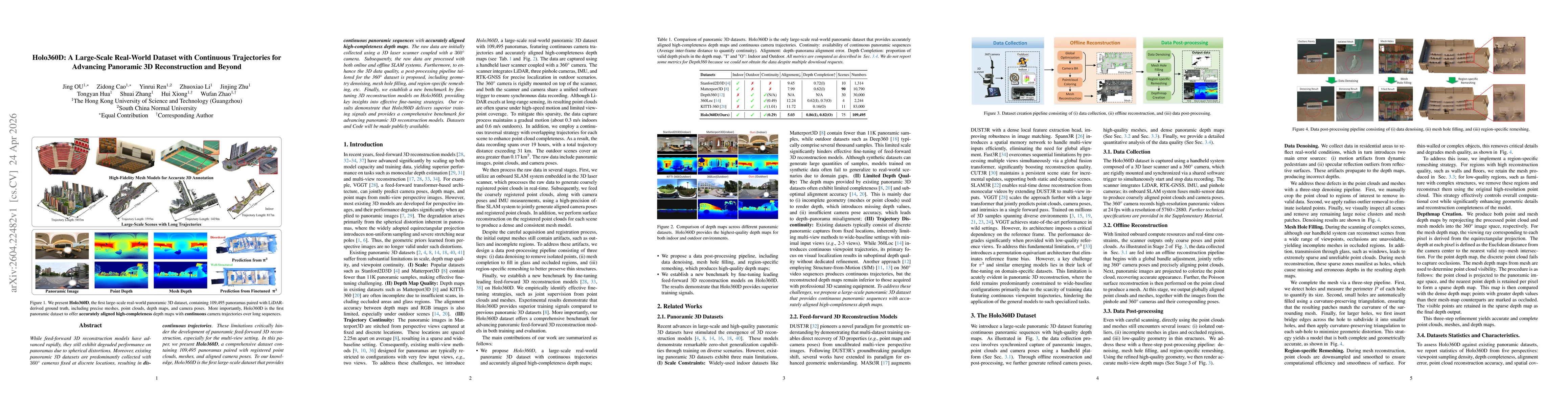 Thumbnail for Holo360D: A Large-Scale Real-World Dataset with Continuous Trajectories for Advancing Panoramic 3D Reconstruction and Beyond