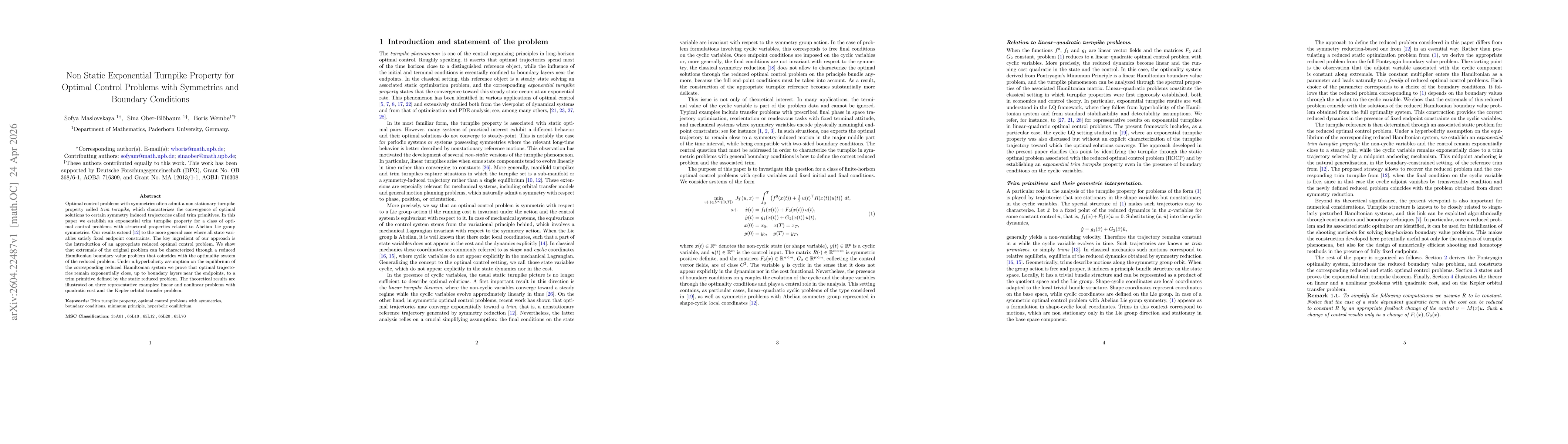 Thumbnail for Non static exponential turnpike property for optimal control problems with symmetries and boundary conditions