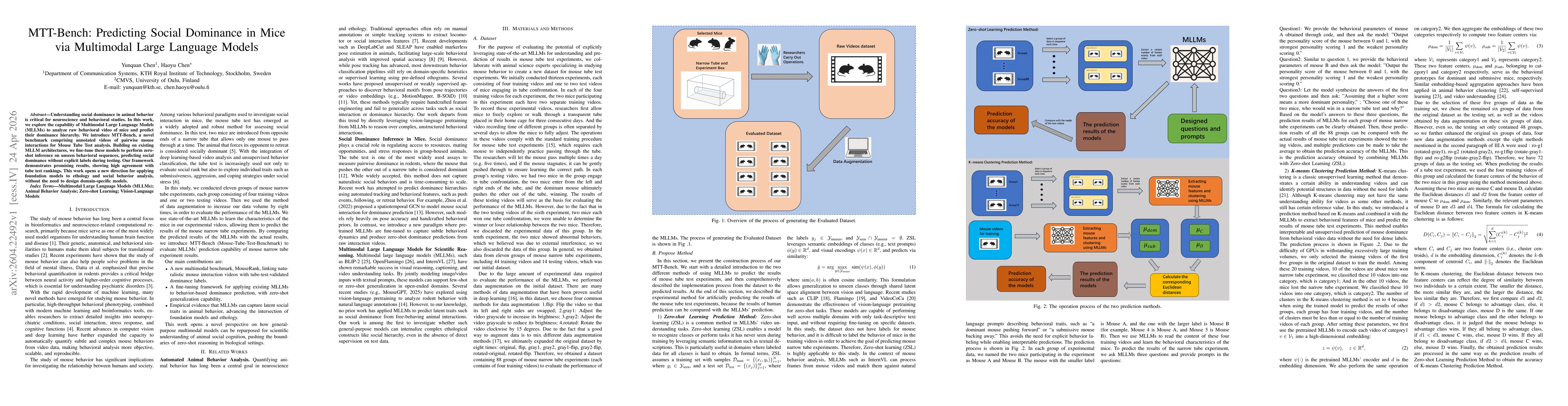 Thumbnail for MTT-Bench: Predicting Social Dominance in Mice via Multimodal Large Language Models