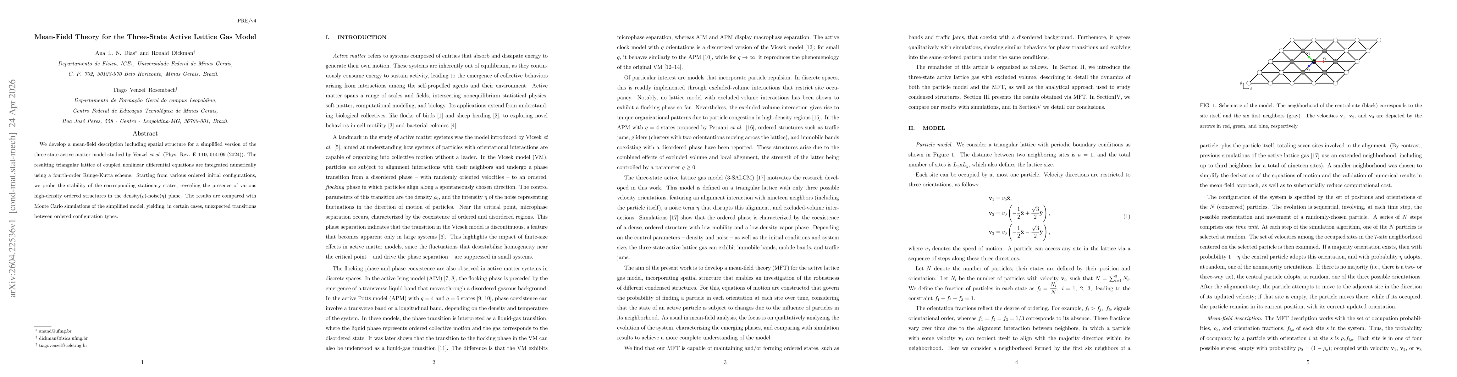 Thumbnail for Mean-Field Theory for the Three-State Active Lattice Gas Model