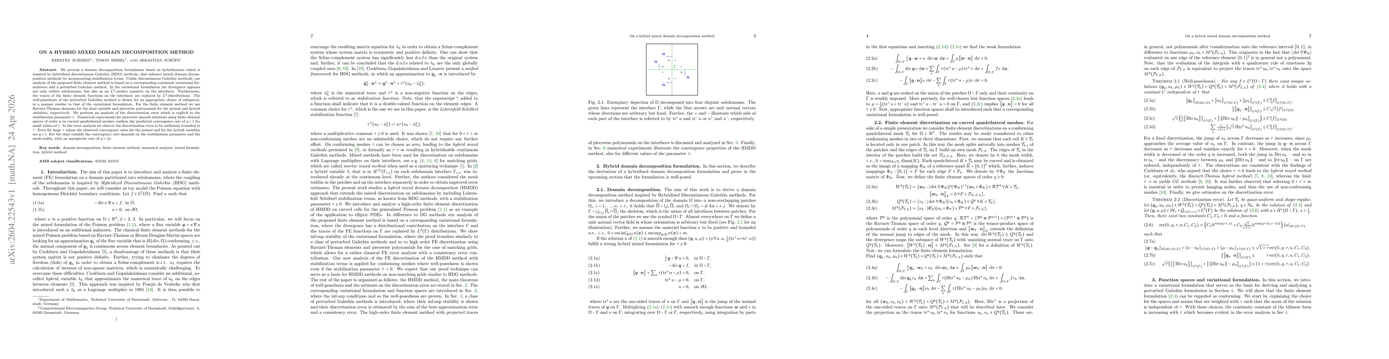 Thumbnail for On a Hybrid Mixed Domain Decomposition Method