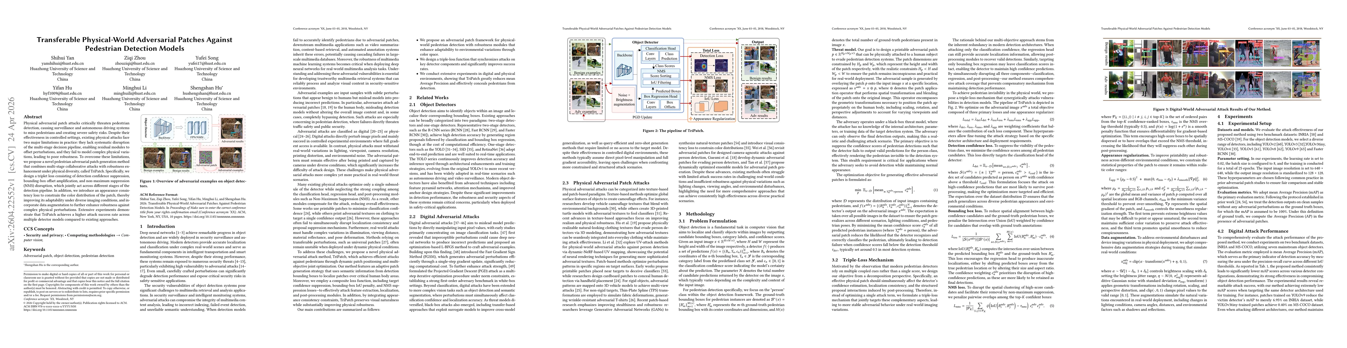 Thumbnail for Transferable Physical-World Adversarial Patches Against Pedestrian Detection Models