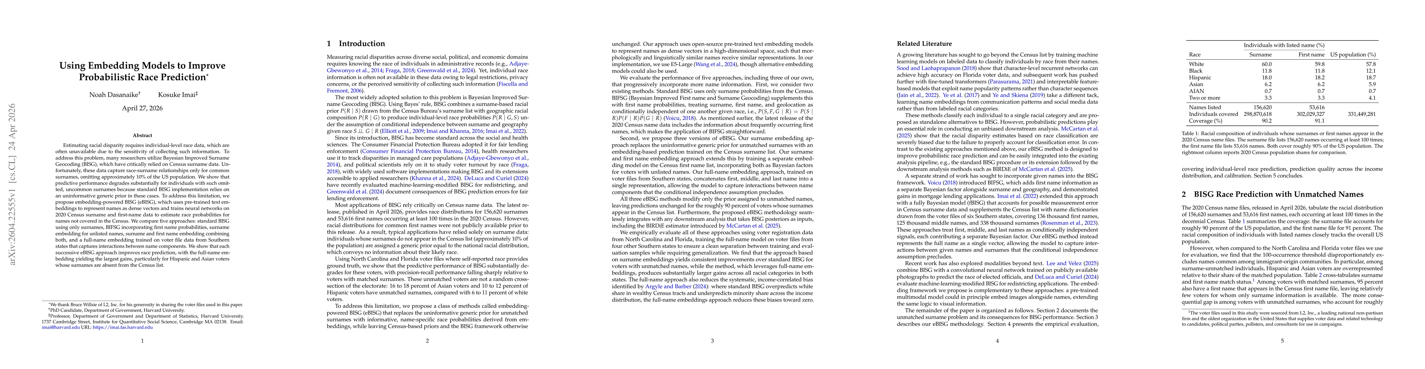 Thumbnail for Using Embedding Models to Improve Probabilistic Race Prediction