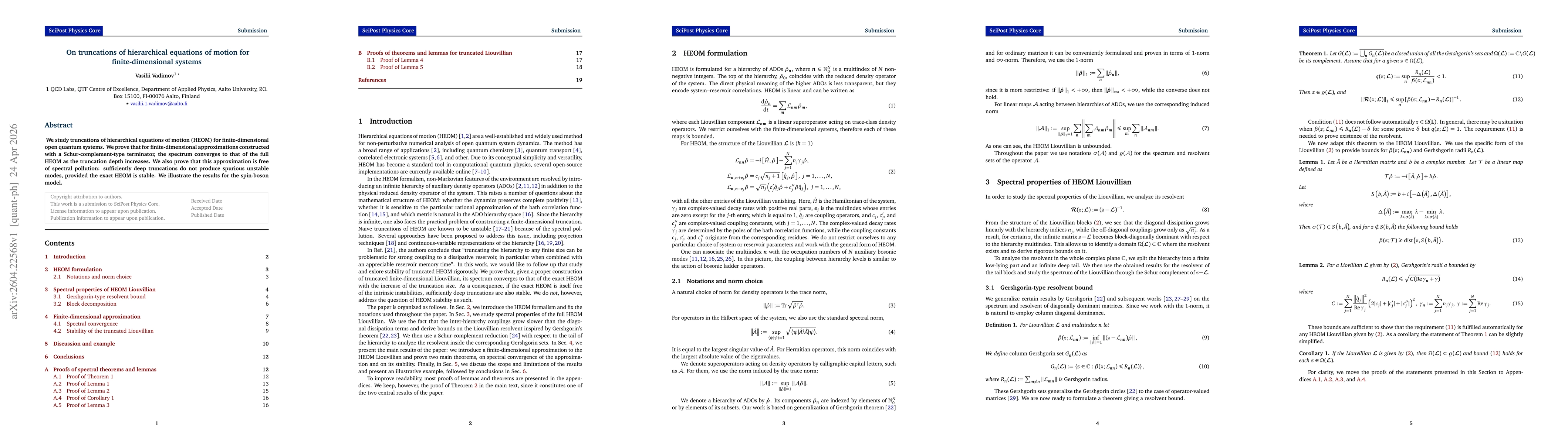 Thumbnail for On truncations of hierarchical equations of motion for finite-dimensional systems