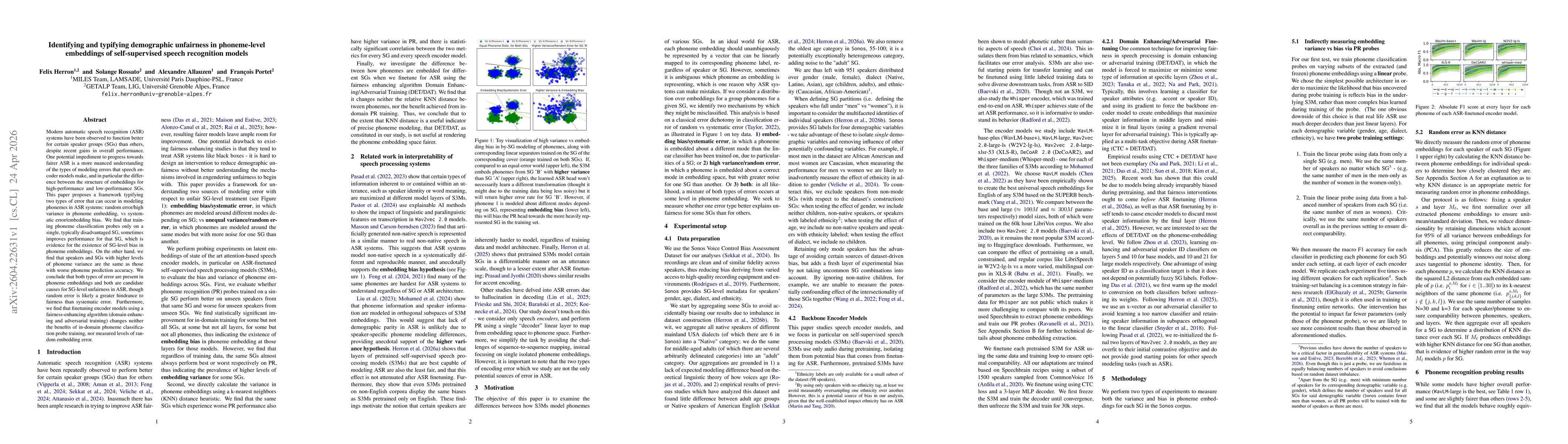 Thumbnail for Identifying and typifying demographic unfairness in phoneme-level embeddings of self-supervised speech recognition models