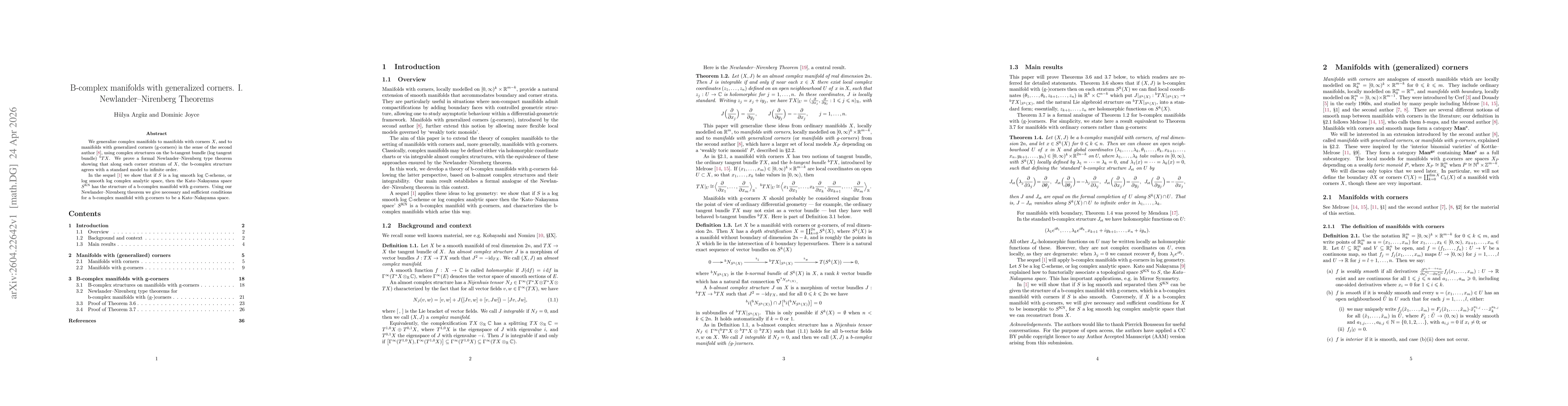 Thumbnail for B-complex manifolds with generalized corners. I. Newlander-Nirenberg Theorems