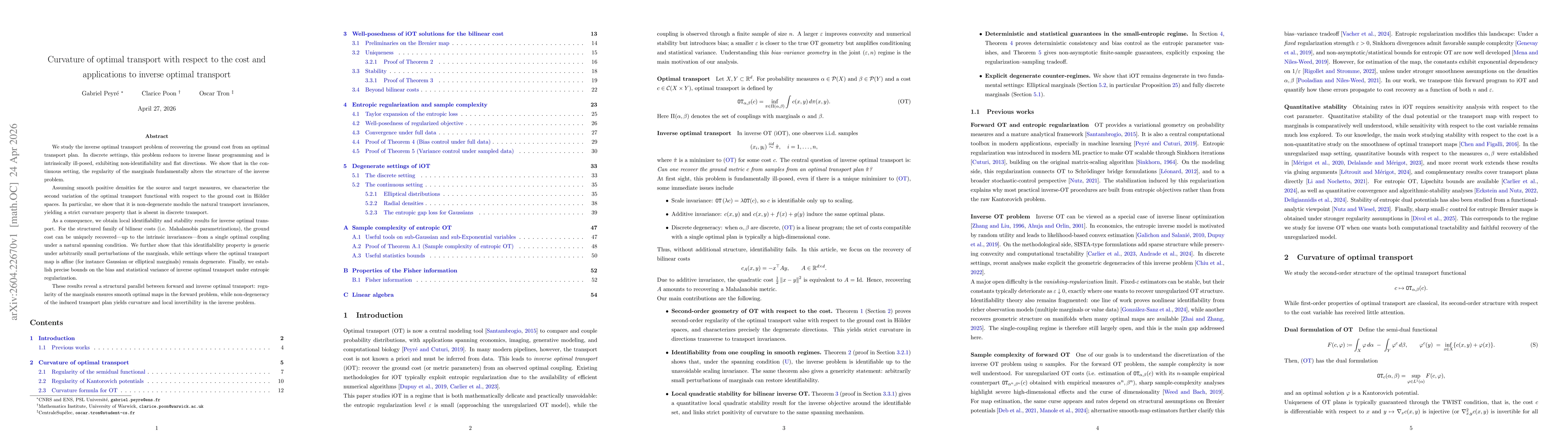 Thumbnail for Curvature of optimal transport with respect to the cost and applications to inverse optimal transport