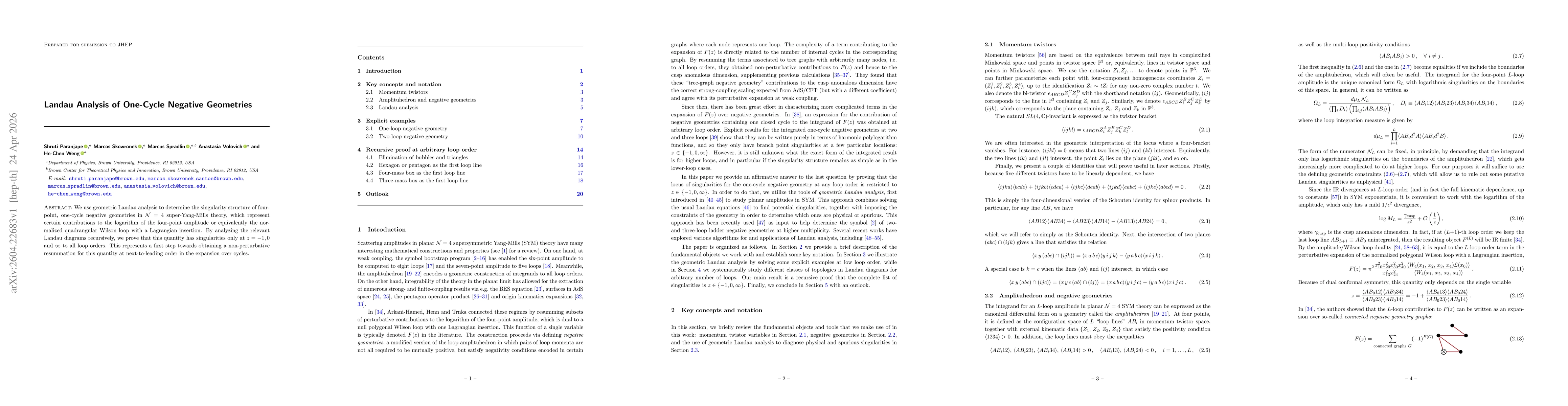 Thumbnail for Landau Analysis of One-Cycle Negative Geometries