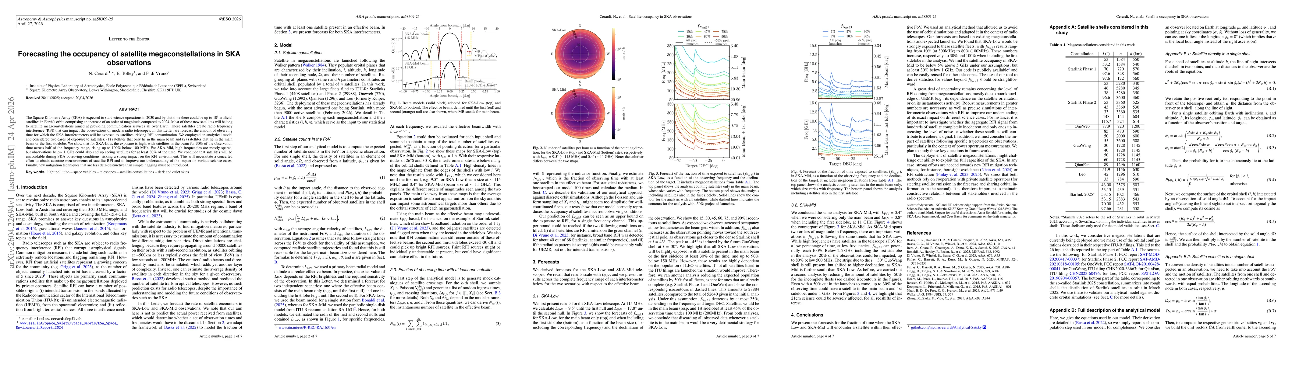 Thumbnail for Forecasting the occupancy of satellite megaconstellations in SKA observations
