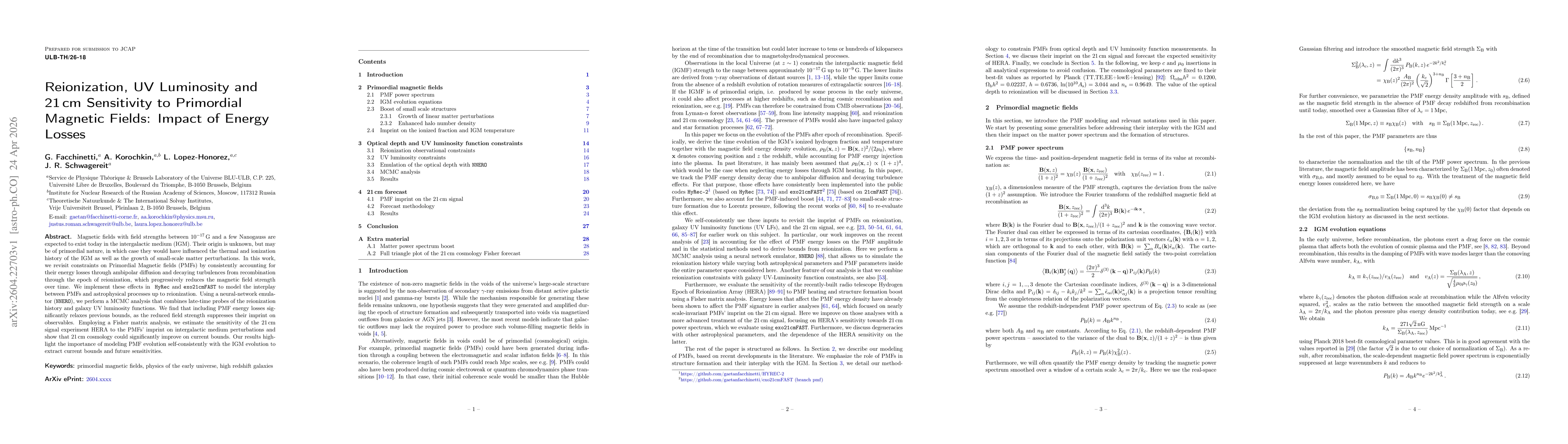 Thumbnail for Reionization, UV Luminosity and 21$\,$cm Sensitivity to Primordial Magnetic Fields: Impact of Energy Losses