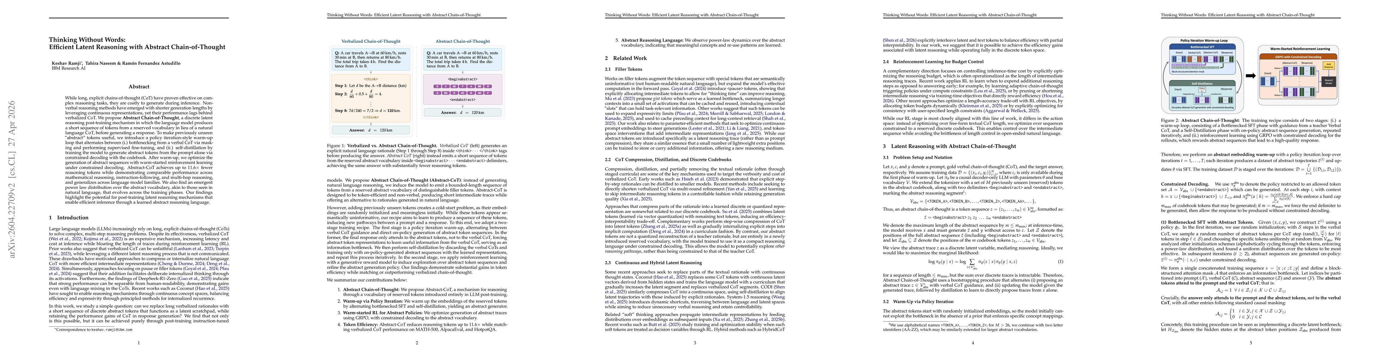 Thumbnail for Thinking Without Words: Efficient Latent Reasoning with Abstract Chain-of-Thought