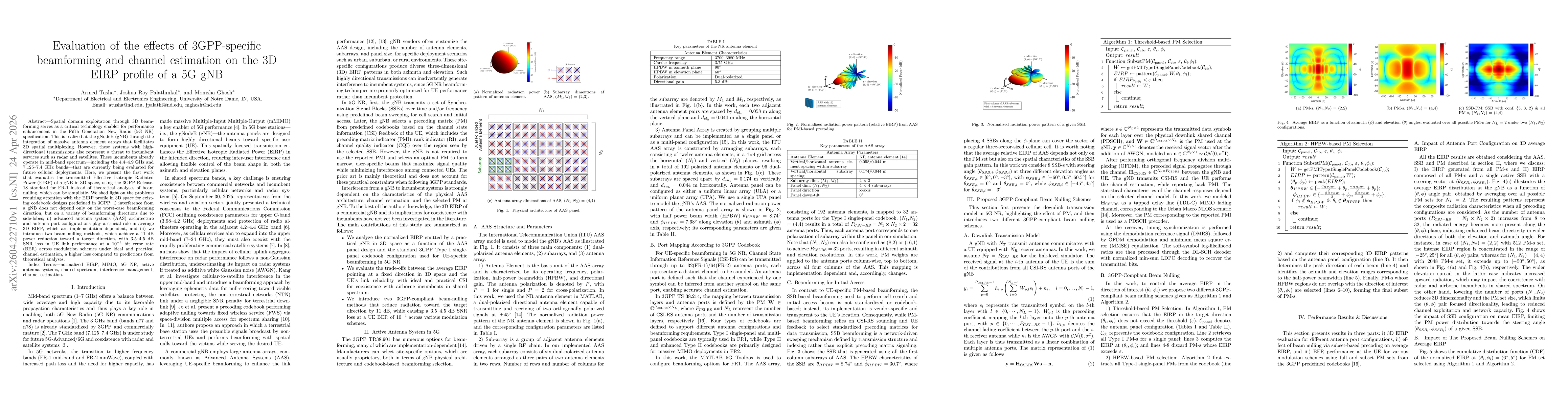 Thumbnail for Evaluation of the effects of 3GPP-specific beamforming and channel estimation on the 3D EIRP profile of a 5G gNB