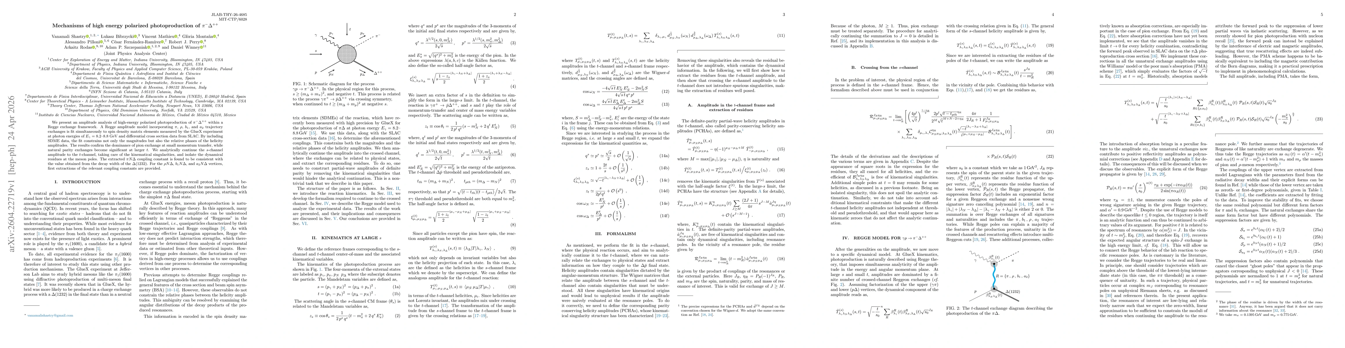 Thumbnail for Mechanisms of high energy polarized photoproduction of $π^{-}Δ^{++}$
