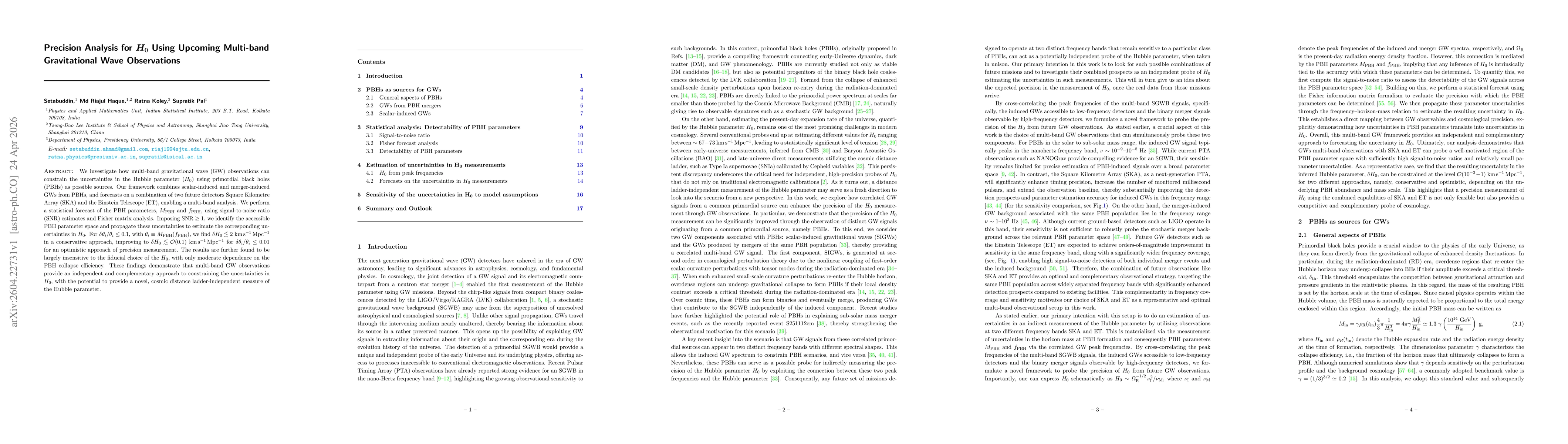 Thumbnail for Precision Analysis for $\boldsymbol{H_0}$ Using Upcoming Multi-band Gravitational Wave Observations