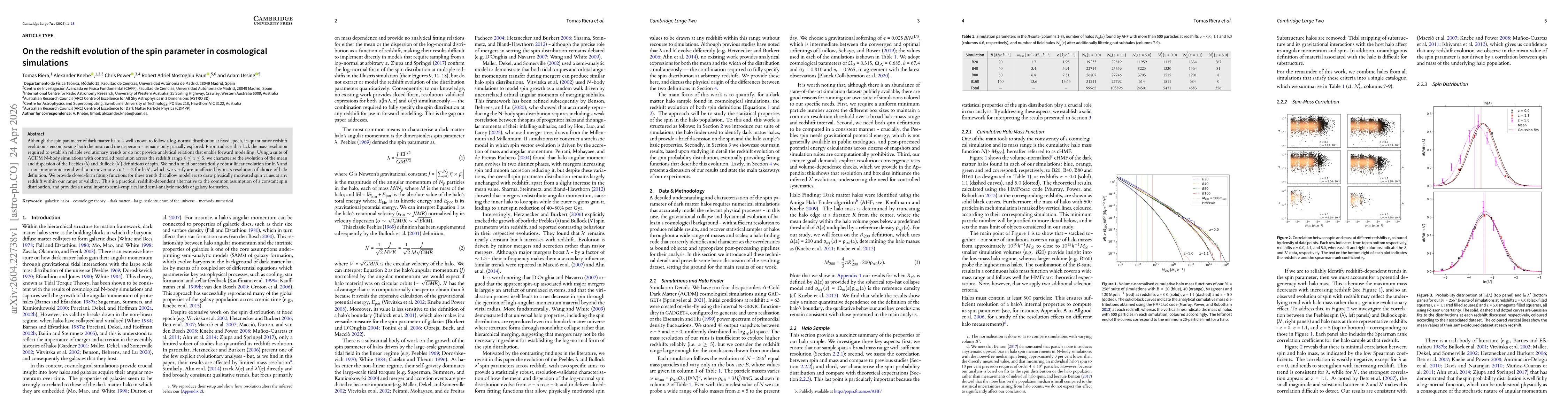 Thumbnail for On the redshift evolution of the spin parameter in cosmological simulations