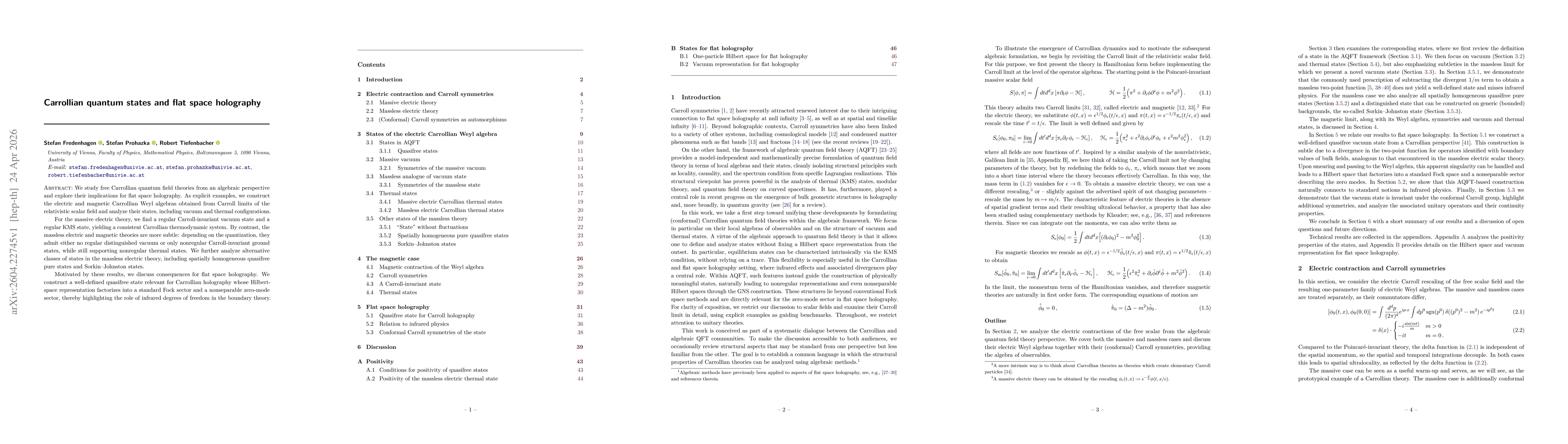 Thumbnail for Carrollian quantum states and flat space holography
