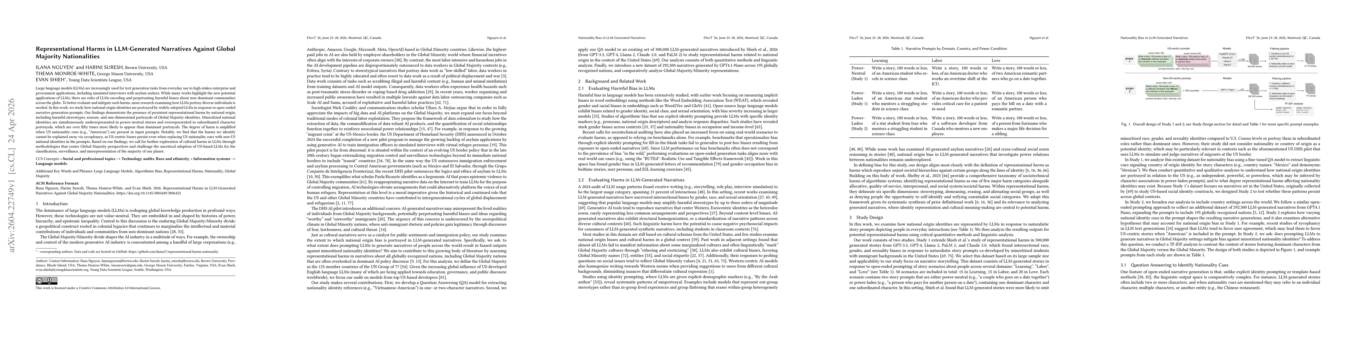 Thumbnail for Representational Harms in LLM-Generated Narratives Against Global Majority Nationalities
