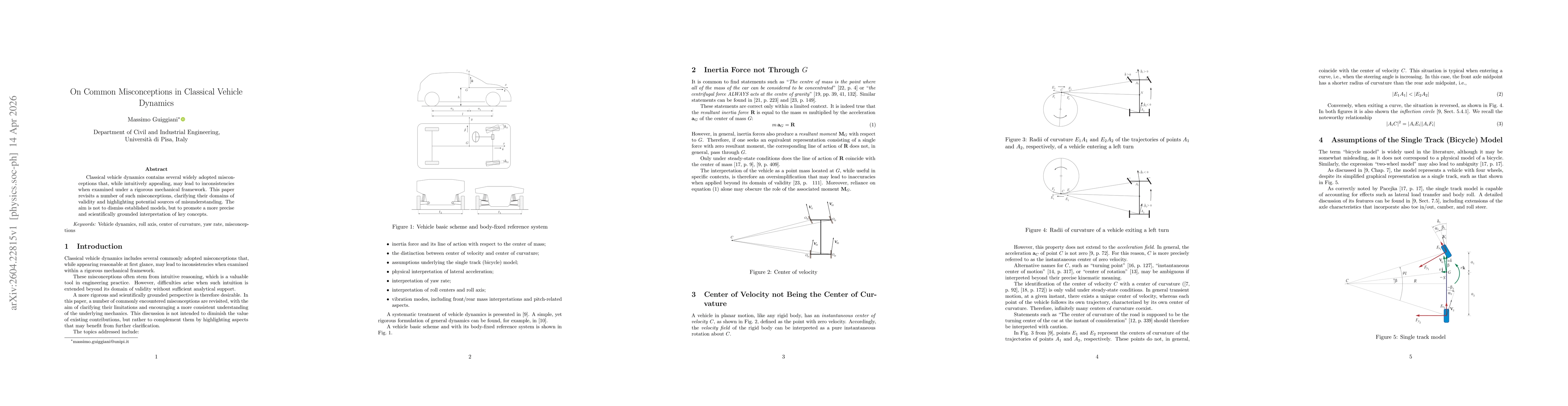 Thumbnail for On Common Misconceptions in Classical Vehicle Dynamics