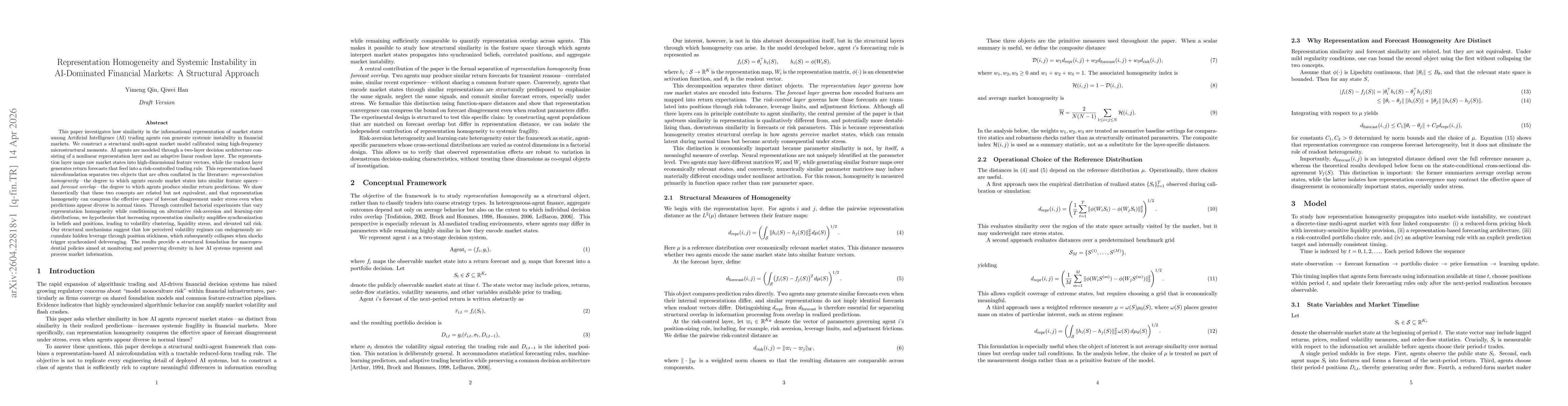 Thumbnail for Representation Homogeneity and Systemic Instability in AI-Dominated Financial Markets: A Structural Approach