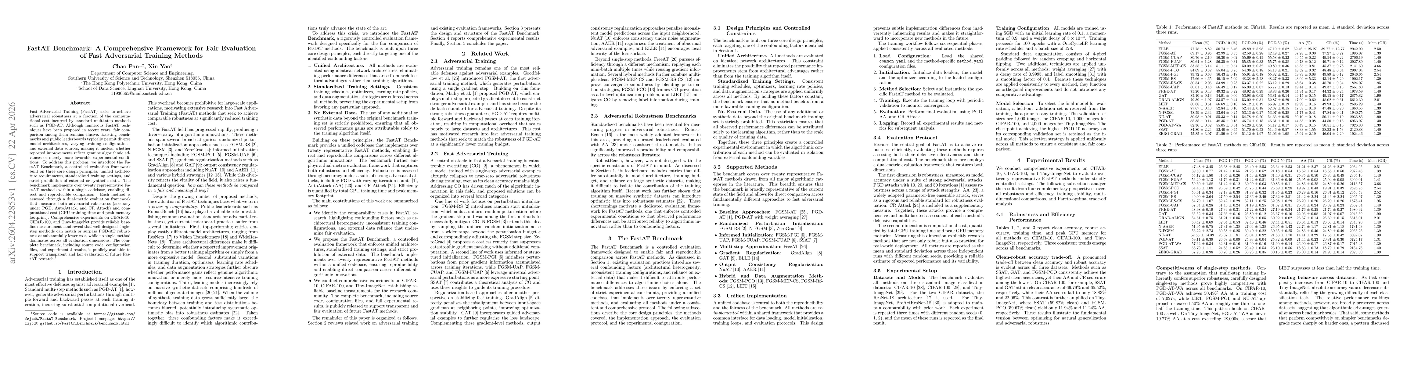 Thumbnail for FastAT Benchmark: A Comprehensive Framework for Fair Evaluation of Fast Adversarial Training Methods