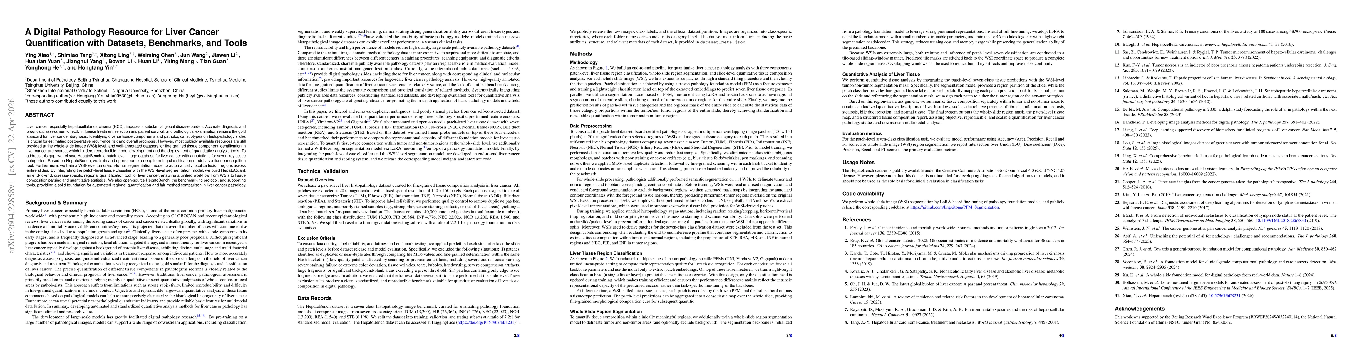 Thumbnail for A Digital Pathology Resource for Liver Cancer Quantification with Datasets, Benchmarks, and Tools
