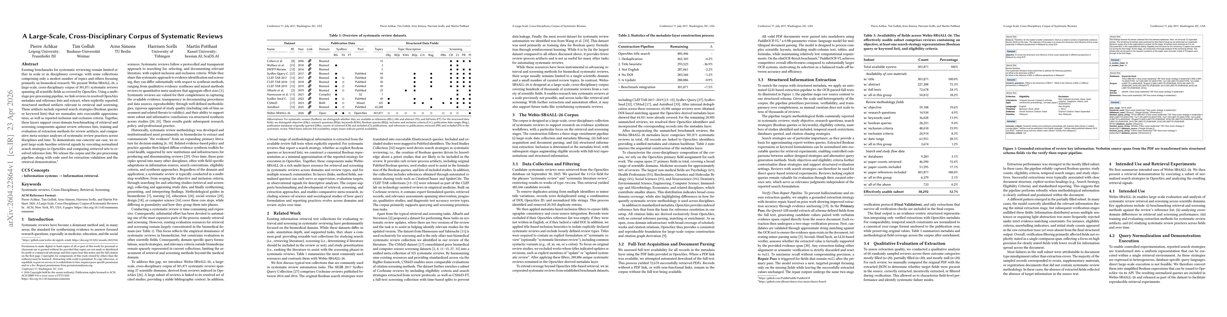 Thumbnail for A Large-Scale, Cross-Disciplinary Corpus of Systematic Reviews