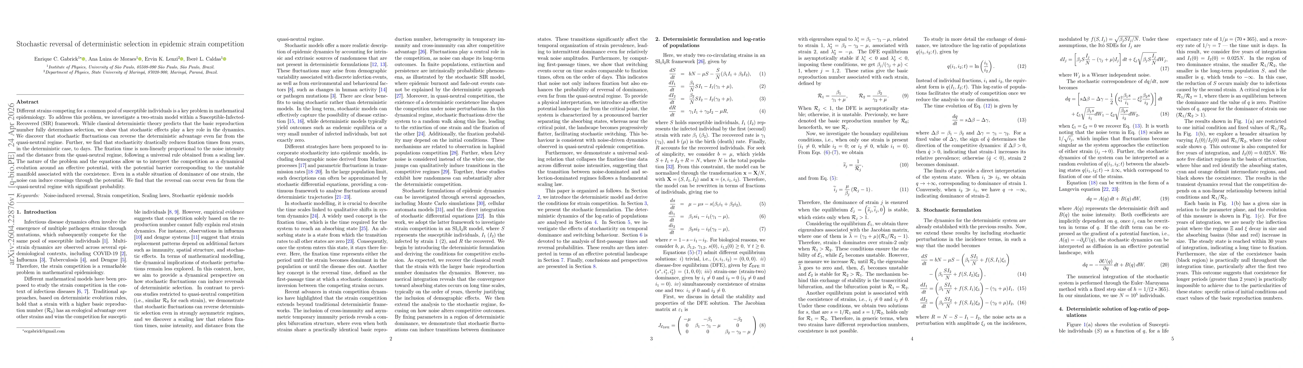 Thumbnail for Stochastic reversal of deterministic selection in epidemic strain competition
