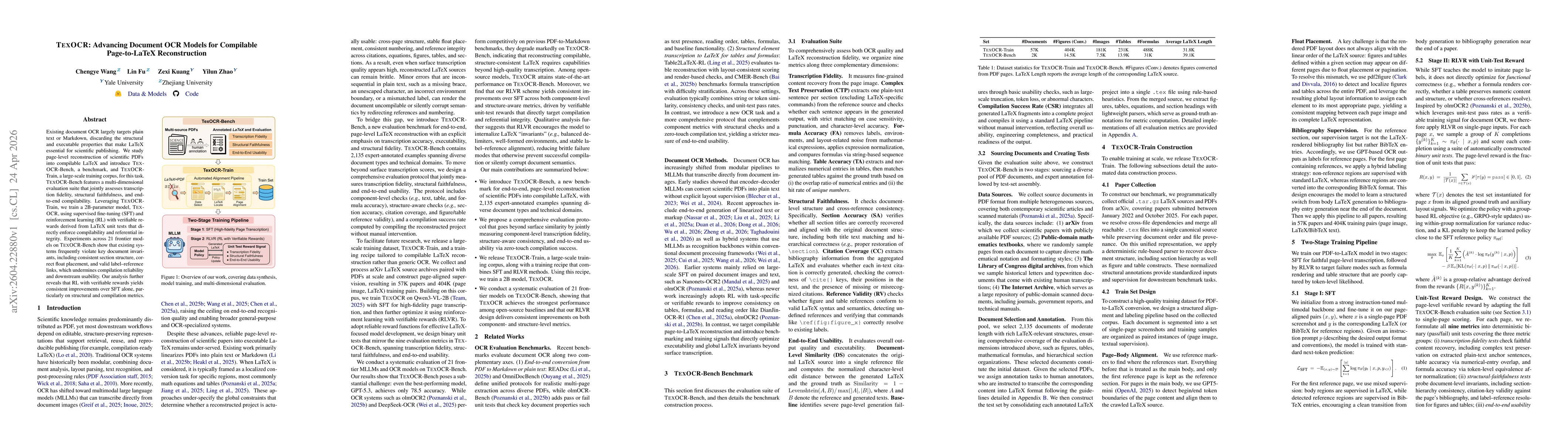 Thumbnail for TexOCR: Advancing Document OCR Models for Compilable Page-to-LaTeX Reconstruction