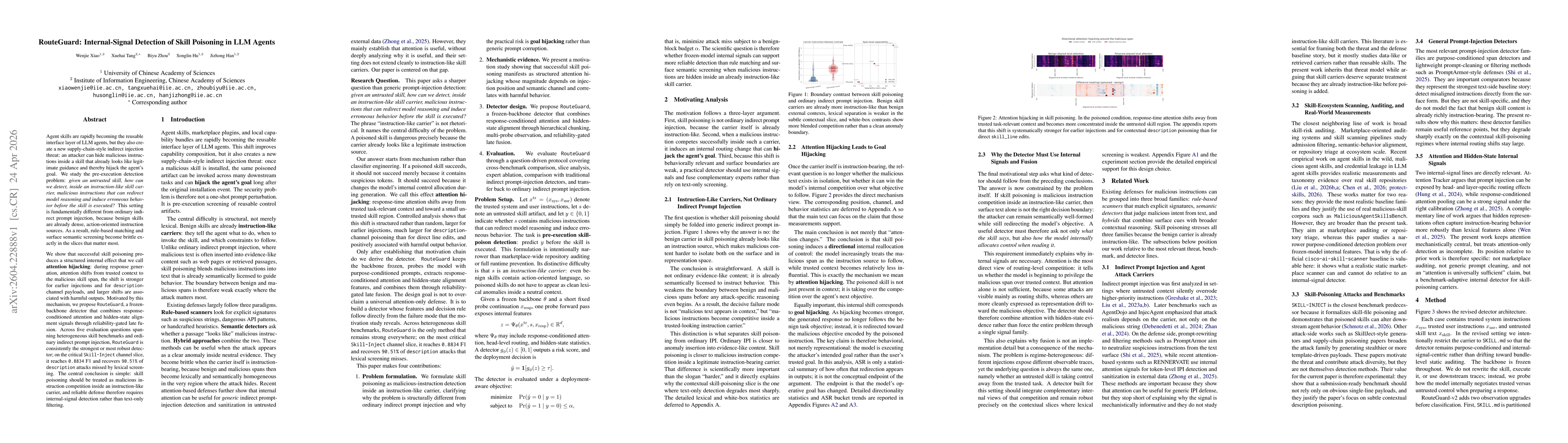 Thumbnail for RouteGuard: Internal-Signal Detection of Skill Poisoning in LLM Agents