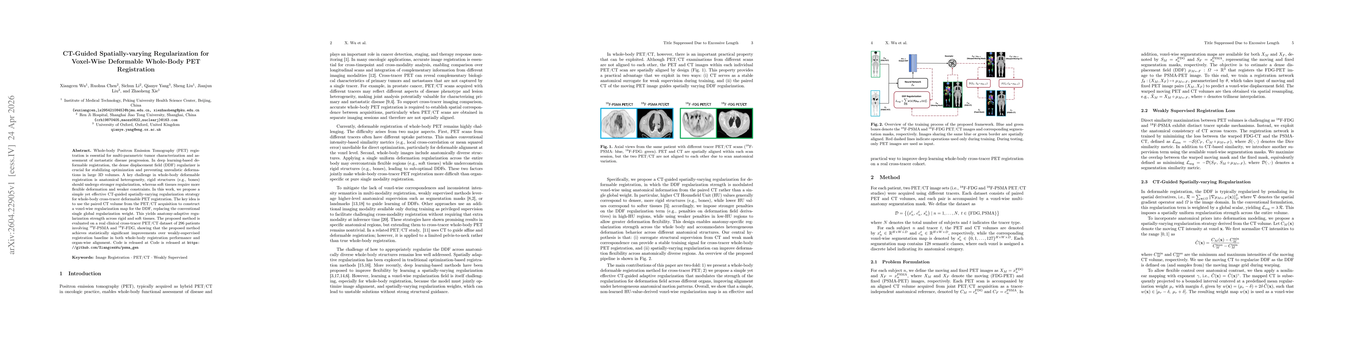 Thumbnail for CT-Guided Spatially-varying Regularization for Voxel-Wise Deformable Whole-Body PET Registration