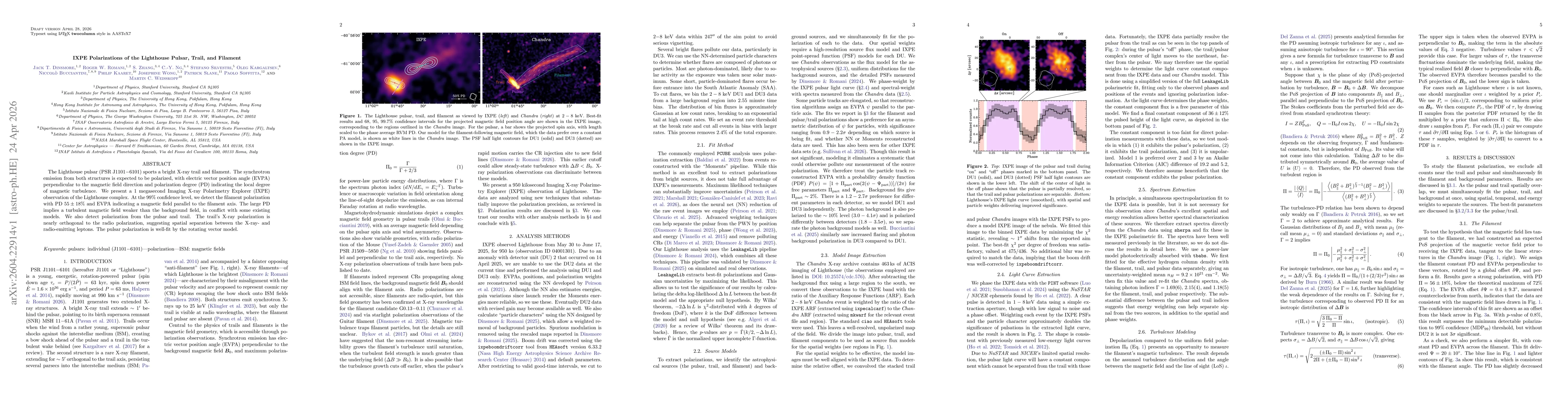 Thumbnail for IXPE Polarizations of the Lighthouse Pulsar, Trail, and Filament
