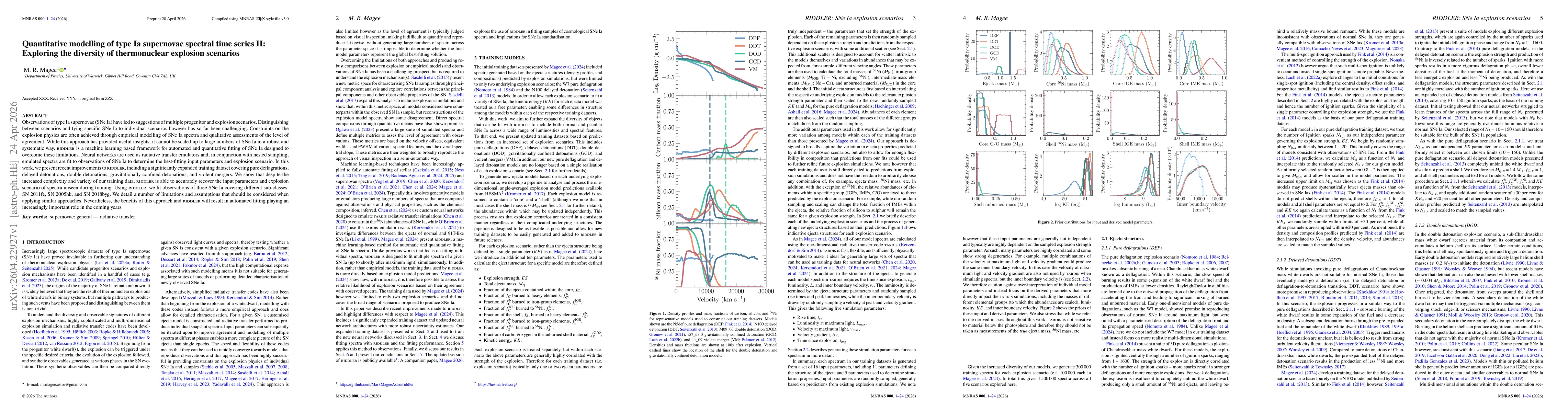 Thumbnail for Quantitative modelling of type Ia supernovae spectral time series II: Exploring the diversity of thermonuclear explosion scenarios