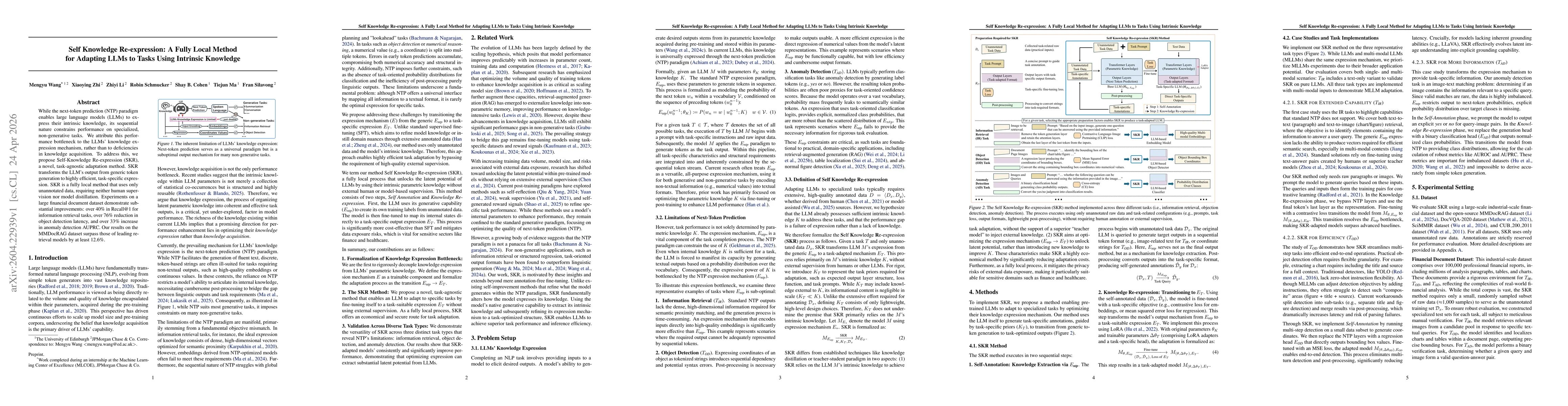 Thumbnail for Self Knowledge Re-expression: A Fully Local Method for Adapting LLMs to Tasks Using Intrinsic Knowledge