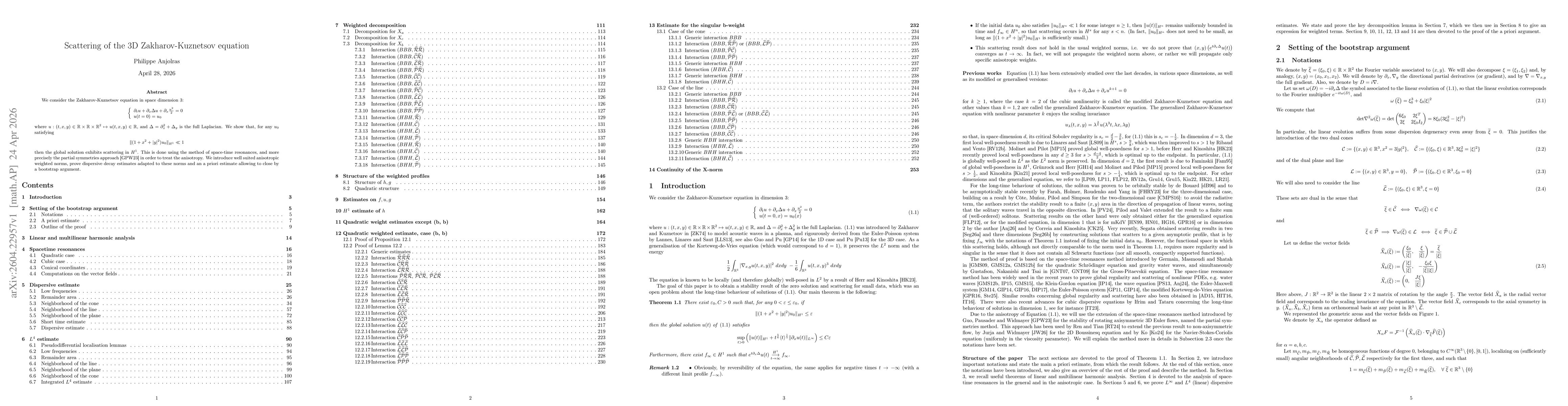 Thumbnail for Scattering of the 3D Zakharov-Kuznetsov equation