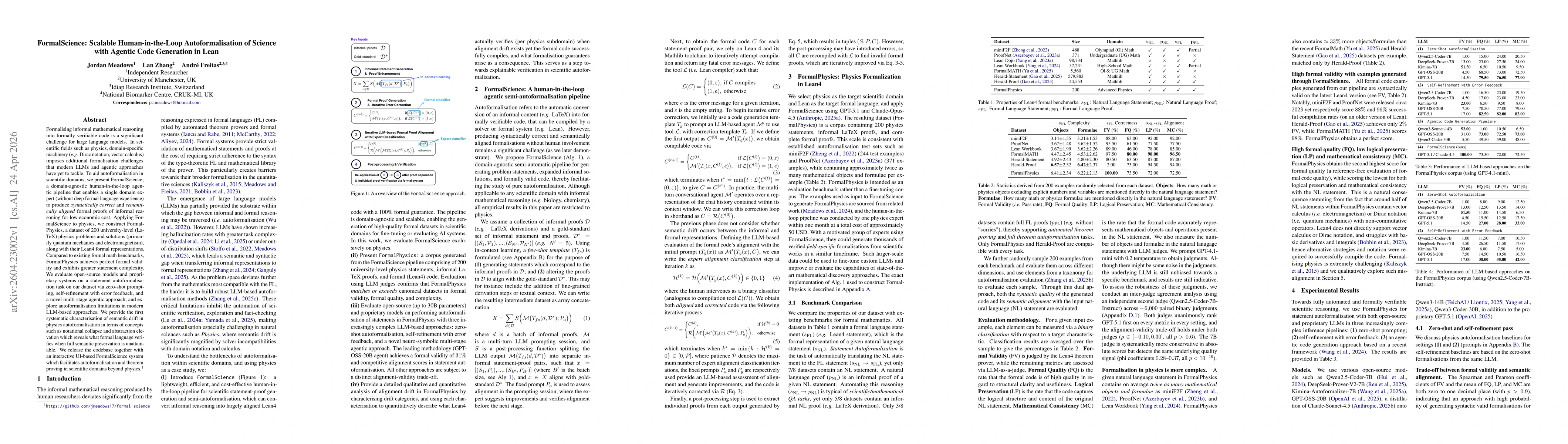 Thumbnail for FormalScience: Scalable Human-in-the-Loop Autoformalisation of Science with Agentic Code Generation in Lean