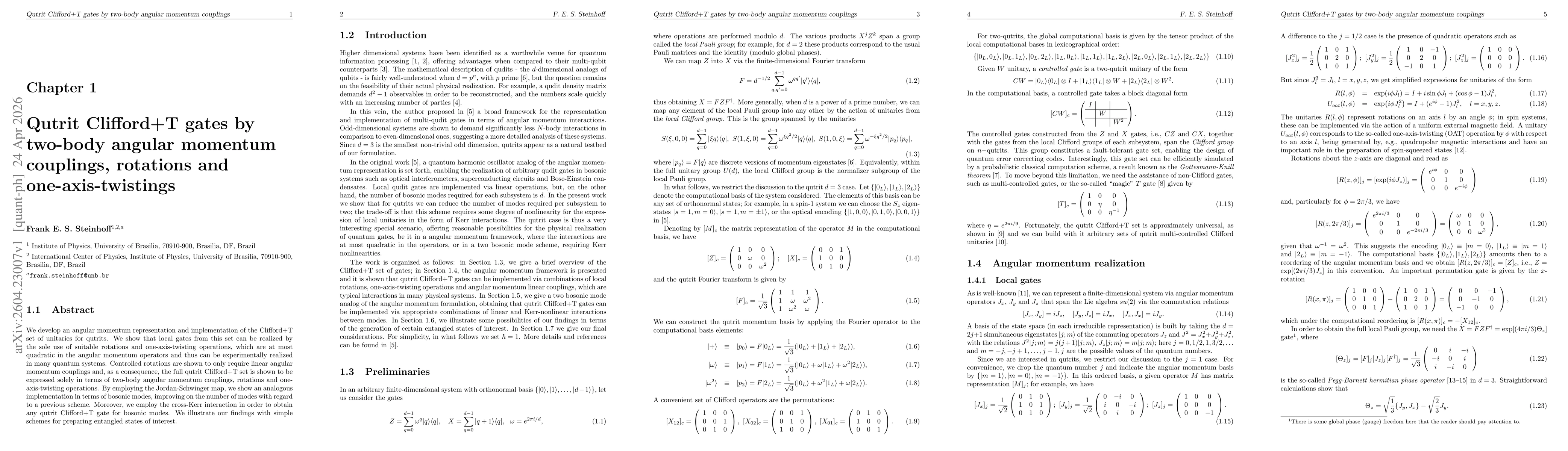 Thumbnail for Qutrit Clifford+T gates by two-body angular momentum couplings, rotations and one-axis-twistings