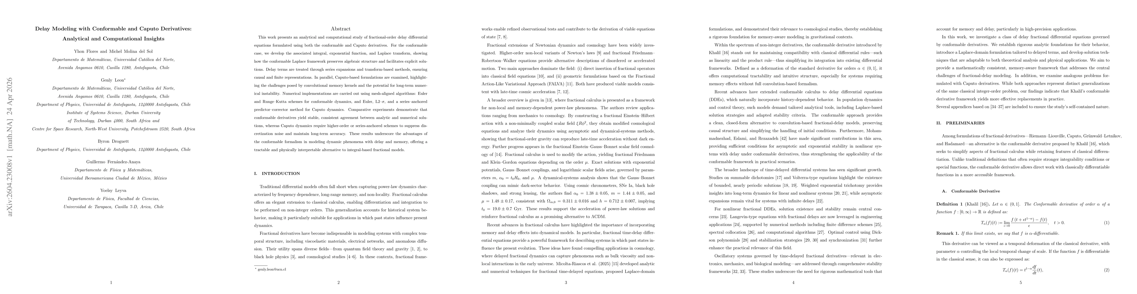 Thumbnail for Delay Modeling with Conformable and Caputo Derivatives: Analytical and Computational Insights