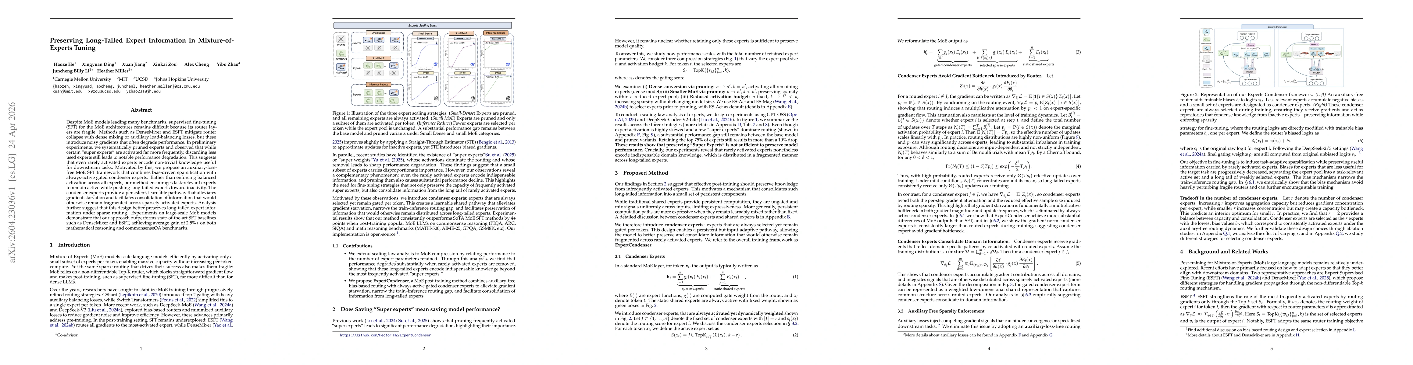 Thumbnail for Preserving Long-Tailed Expert Information in Mixture-of-Experts Tuning