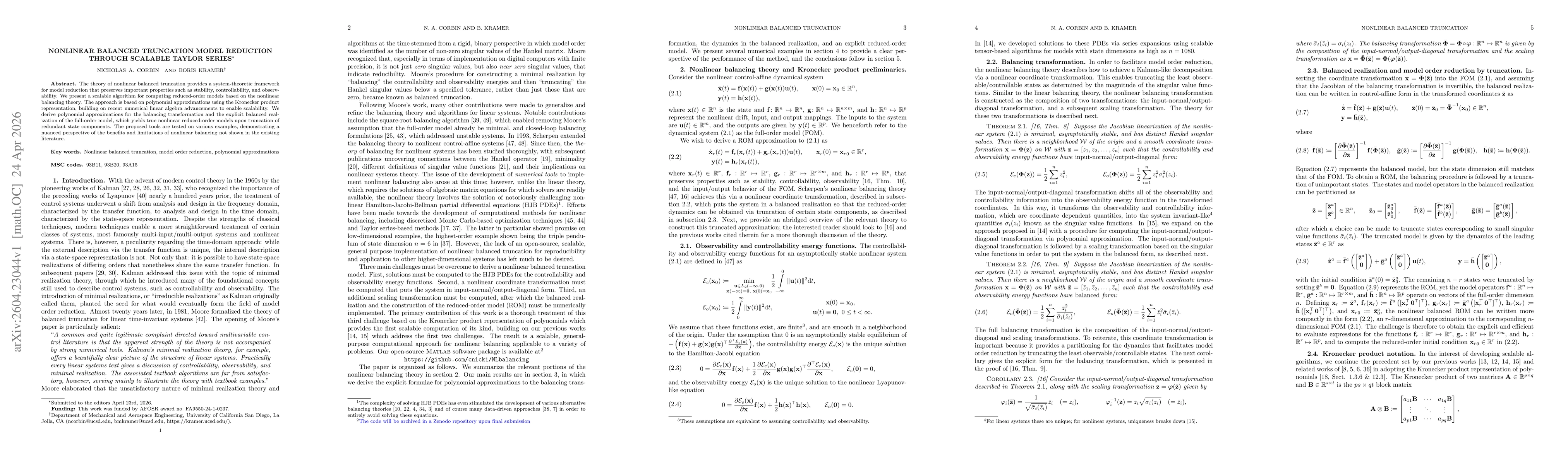 Thumbnail for Nonlinear balanced truncation model reduction through scalable Taylor series