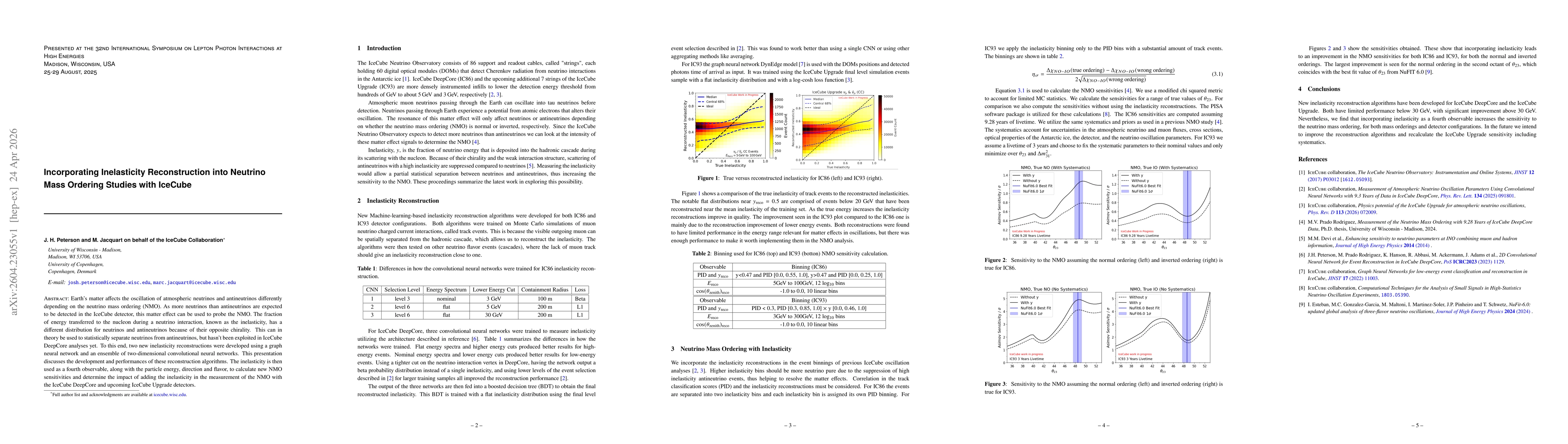 Thumbnail for Incorporating Inelasticity Reconstruction into Neutrino Mass Ordering Studies with IceCube